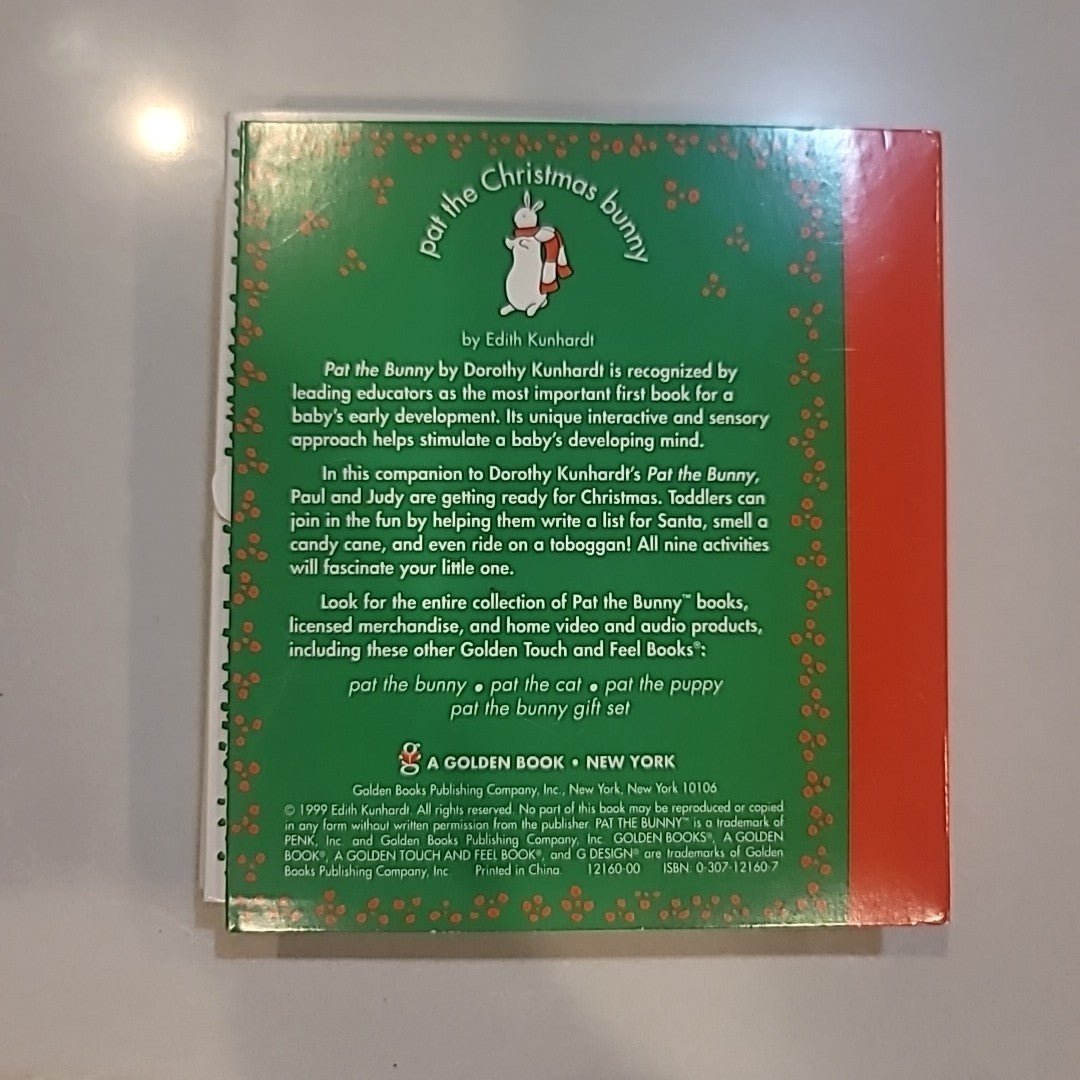 Pat the Christmas Bunny - Novelty Book, by Davis Edith Kunhardt - Good Condition