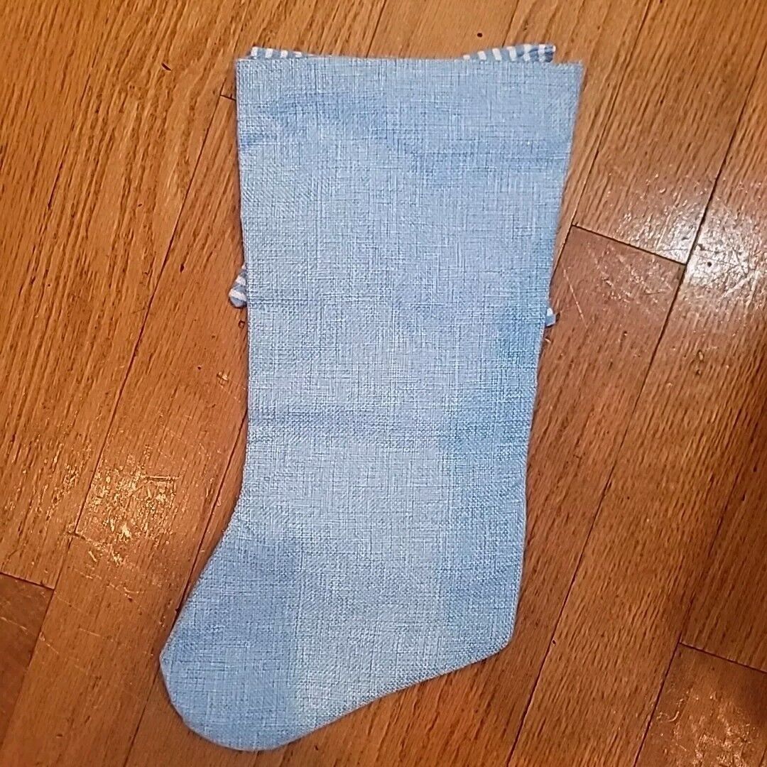 BABY'S FIRST CHRISTMAS STOCKING HOLIDAY LIVING BOY'S BABY BOYS BLUE