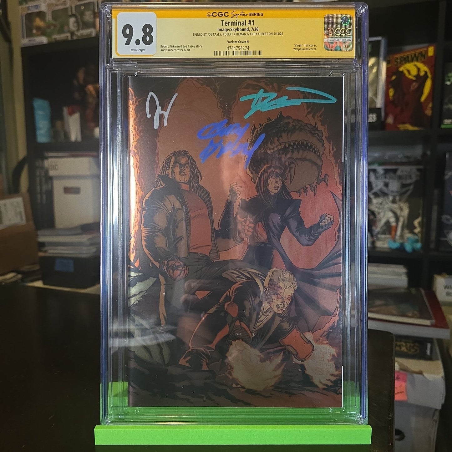 Terminal #1 1:1000 Kirkman & Casey & Kubert Signed CGC Graded Foil Wrap Variant