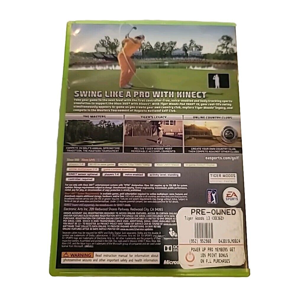 Tiger Woods PGA Tour 13 (Microsoft Xbox 360, 2012) -
