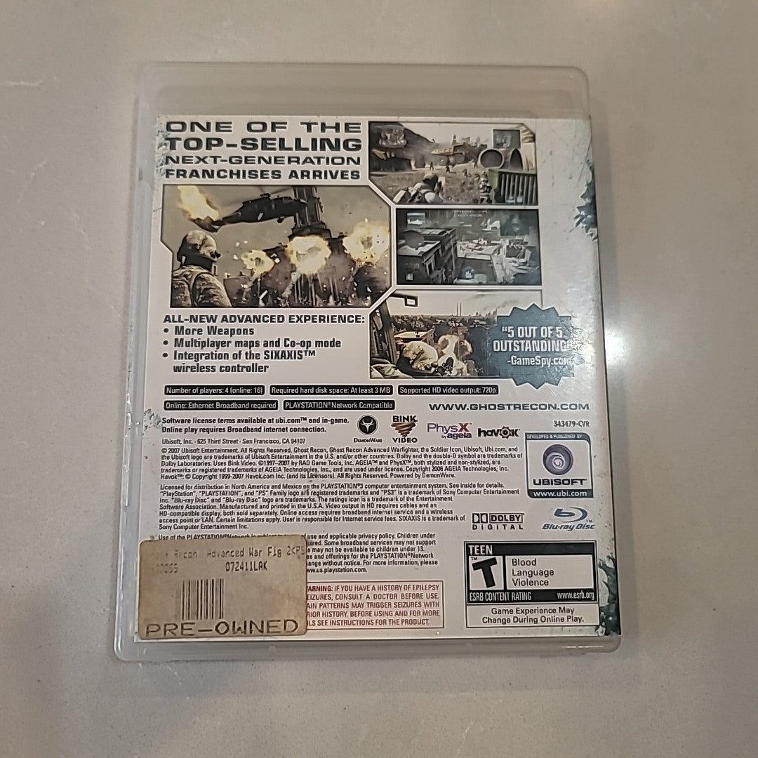 Tom Clancy's Ghost Recon Advanced Warfighter 2 (PlayStation 3, PS3) CIB -