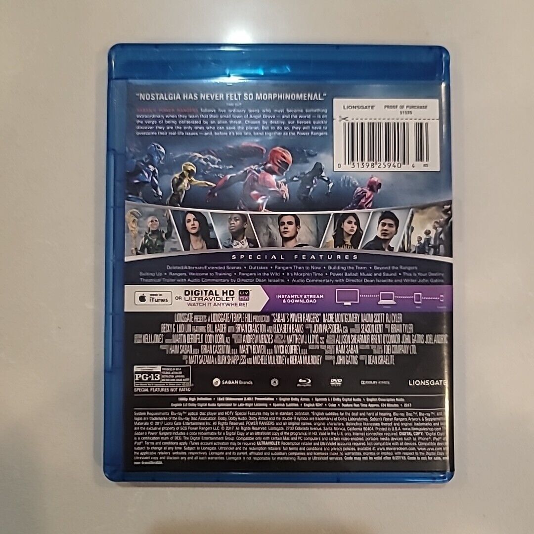 Power Rangers (Blu-ray + DVD, 2017)