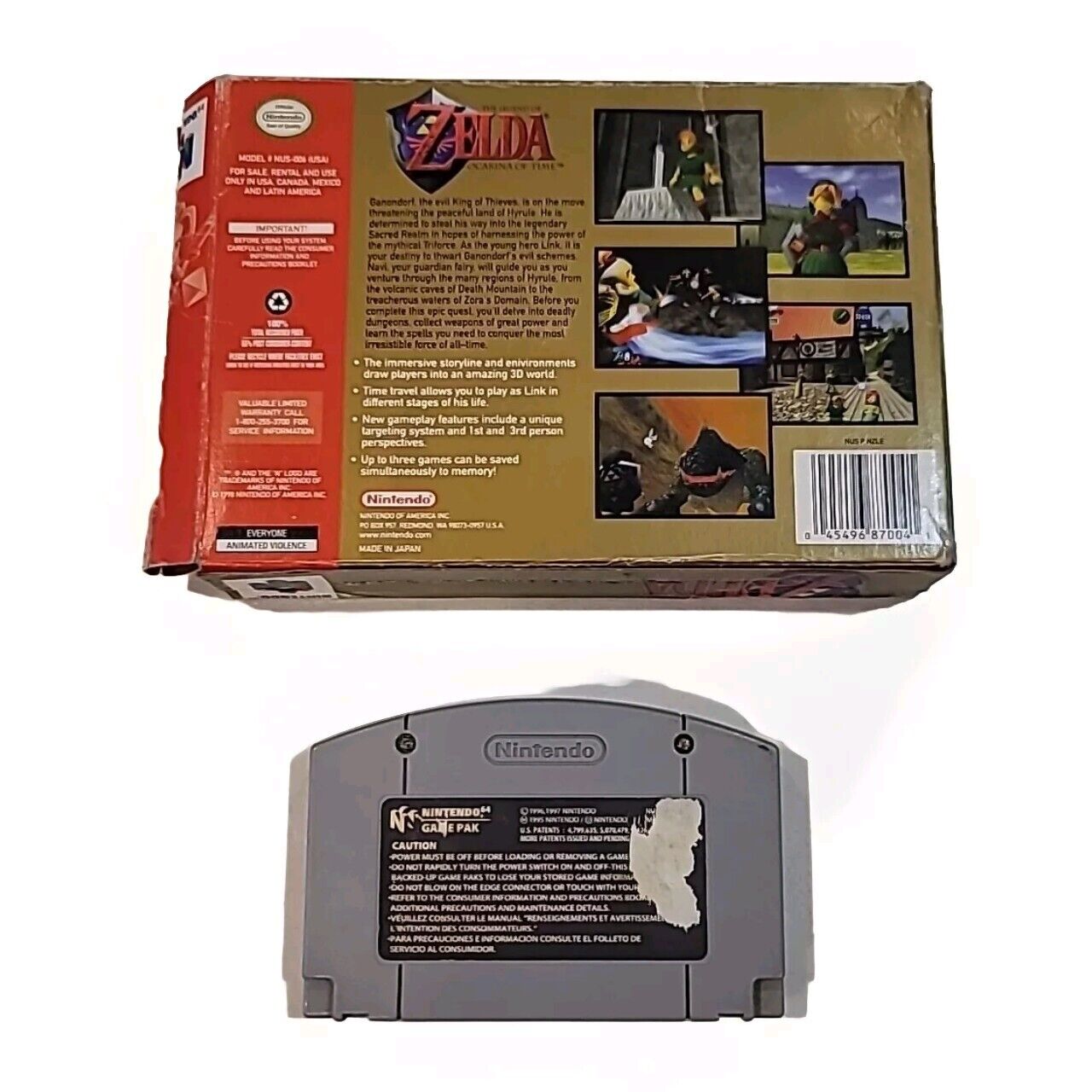 Zelda Ocarina of Time Nintendo 64 Box & Game