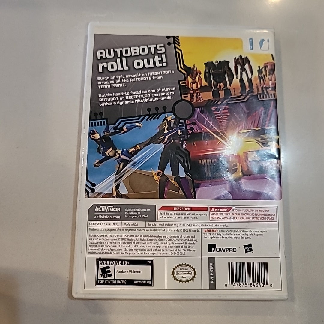 Transformers Prime: The Game (Nintendo Wii, 2012) Tested & Working
