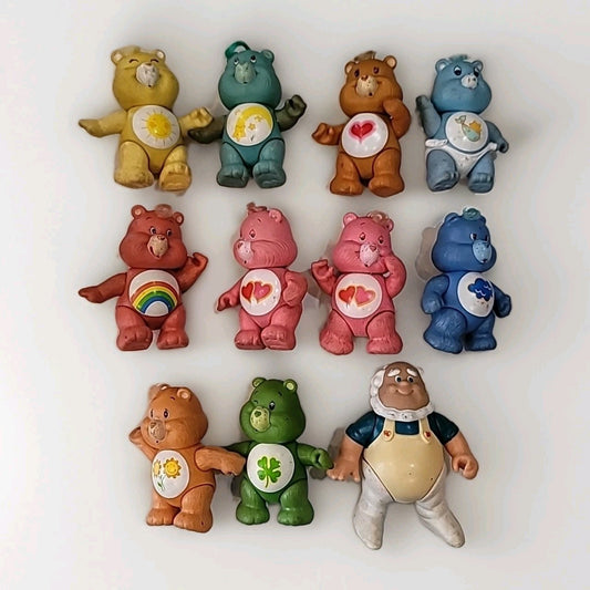 Vintage 1980's AGC Kenner Care Bears 3" PVC Figure Toy Lot Of 11 Carebears