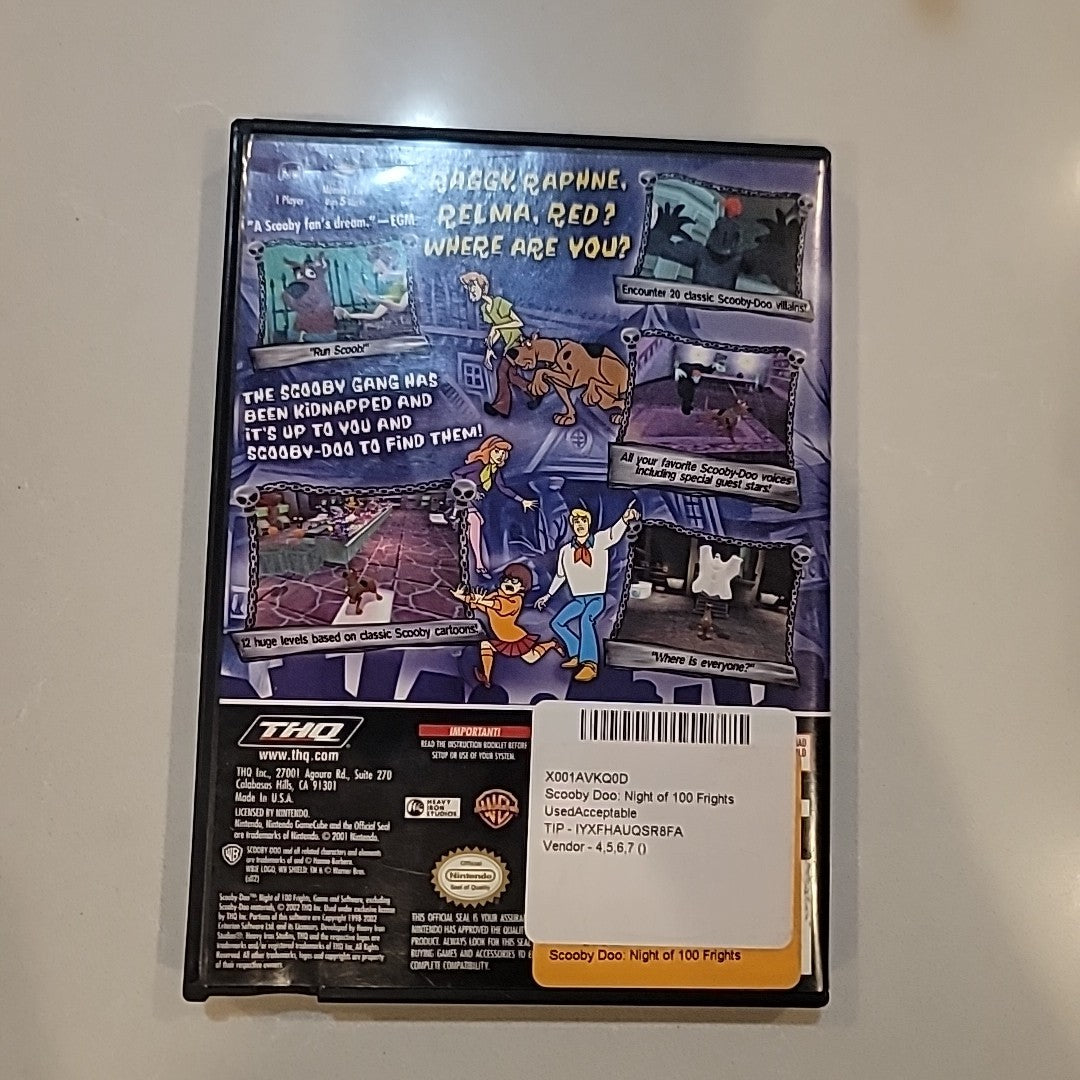 Scooby-Doo Night of 100 Frights (Nintendo GameCube, 2002) No Manual