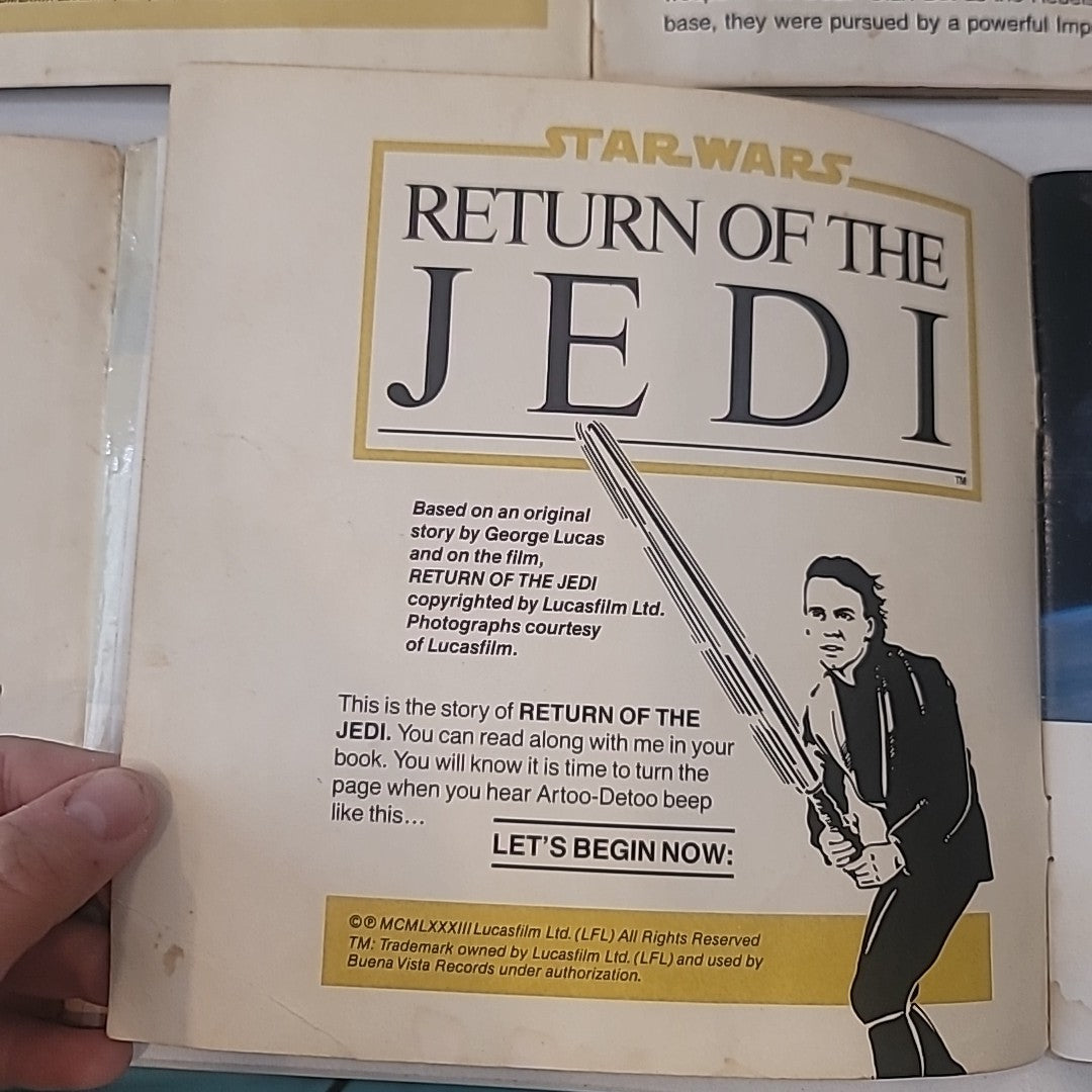 1979-1983 Lot 3 STAR WARS Book & Record Sets EMPIRE & JEDI CM3446