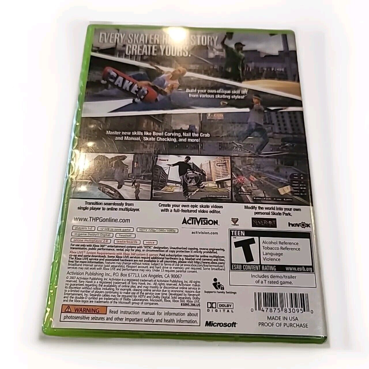 Tony Hawk's Proving Ground (Xbox 360, 2007) ð¥Fast Shippingð¥Factory Sealed