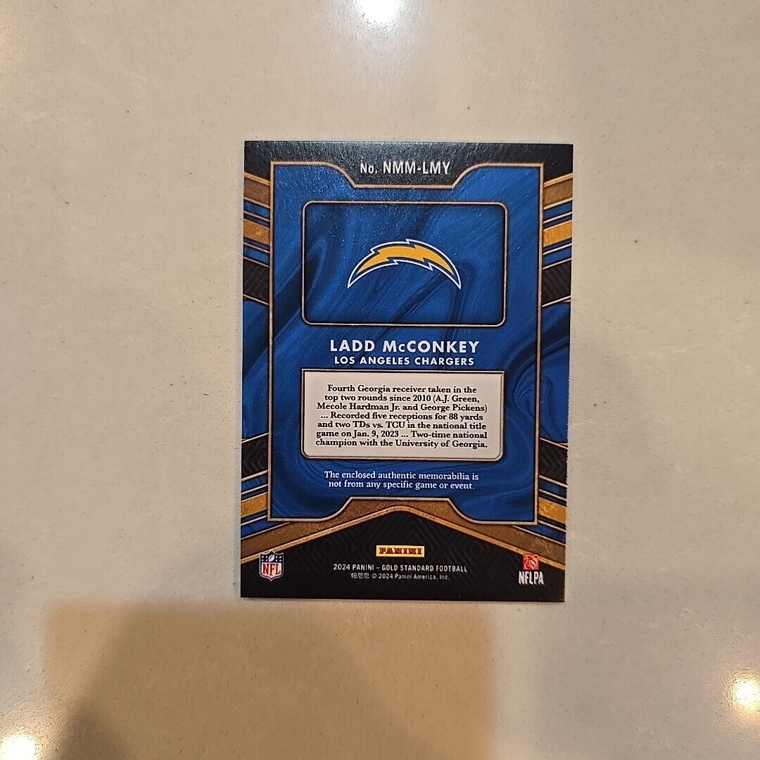 2024 Gold Standard Ladd McConkey /499 Newly Minted Jersey Patch Rookie Chargers