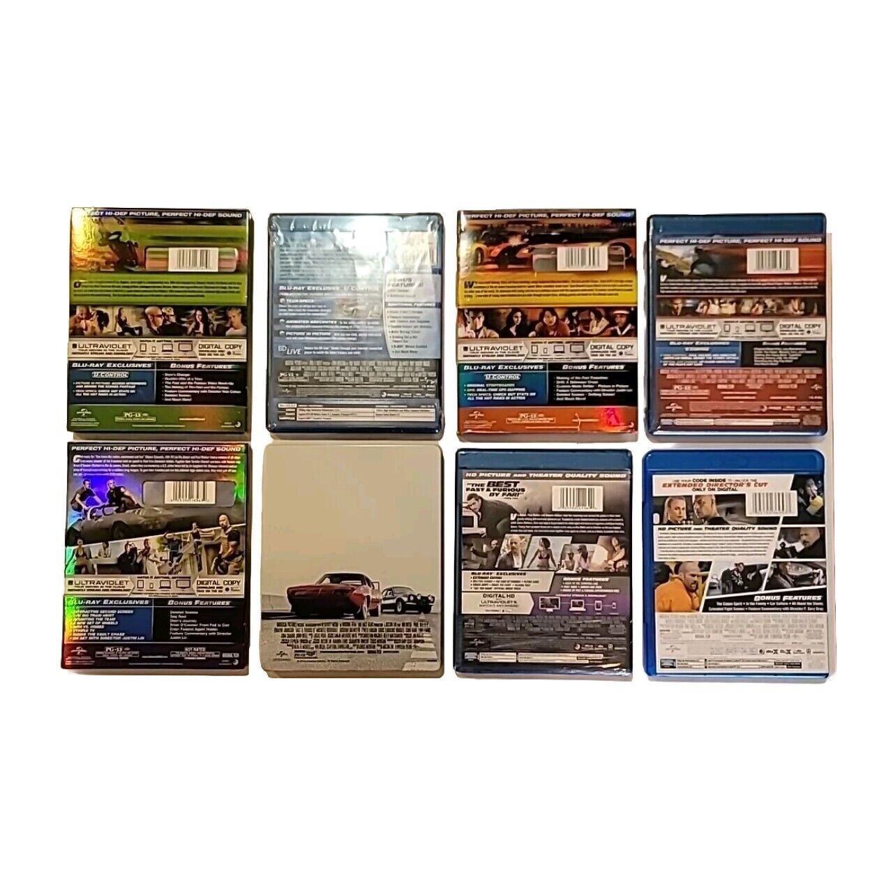 Fast & Furious Movies 1-8 Lot (Blu-ray) Some W Slipcover