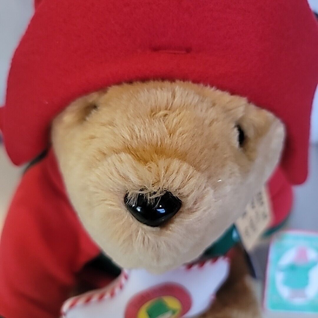 15" BROWN PADDINGTON TEDDY BEAR STUFFED ANIMAL PLUSH W/ CHRISTMAS ORNAMENT SEARS