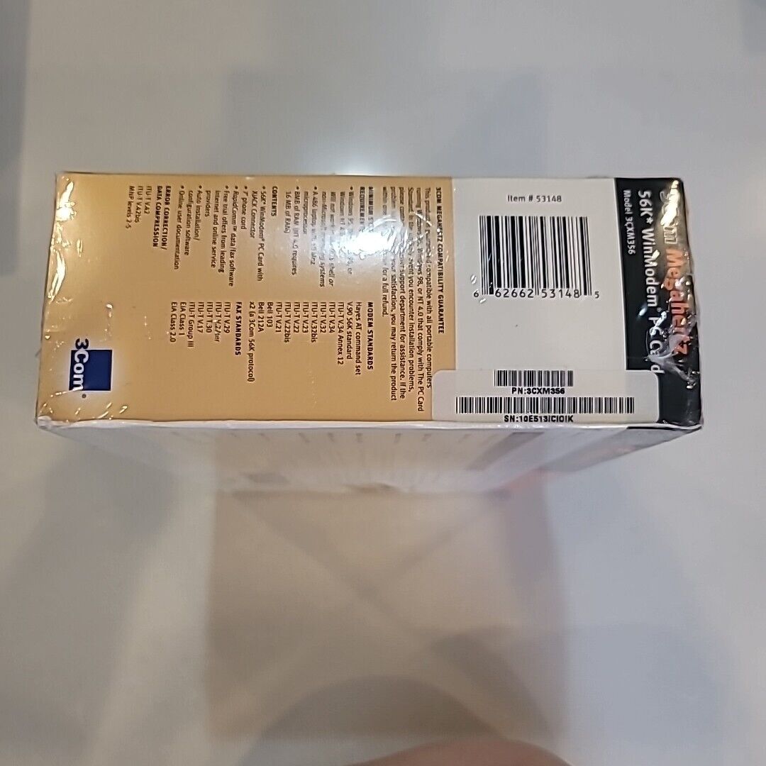 3COM Megahertz 56K WinModem PC Card with XJACK Connector  (NEW IN BOX)