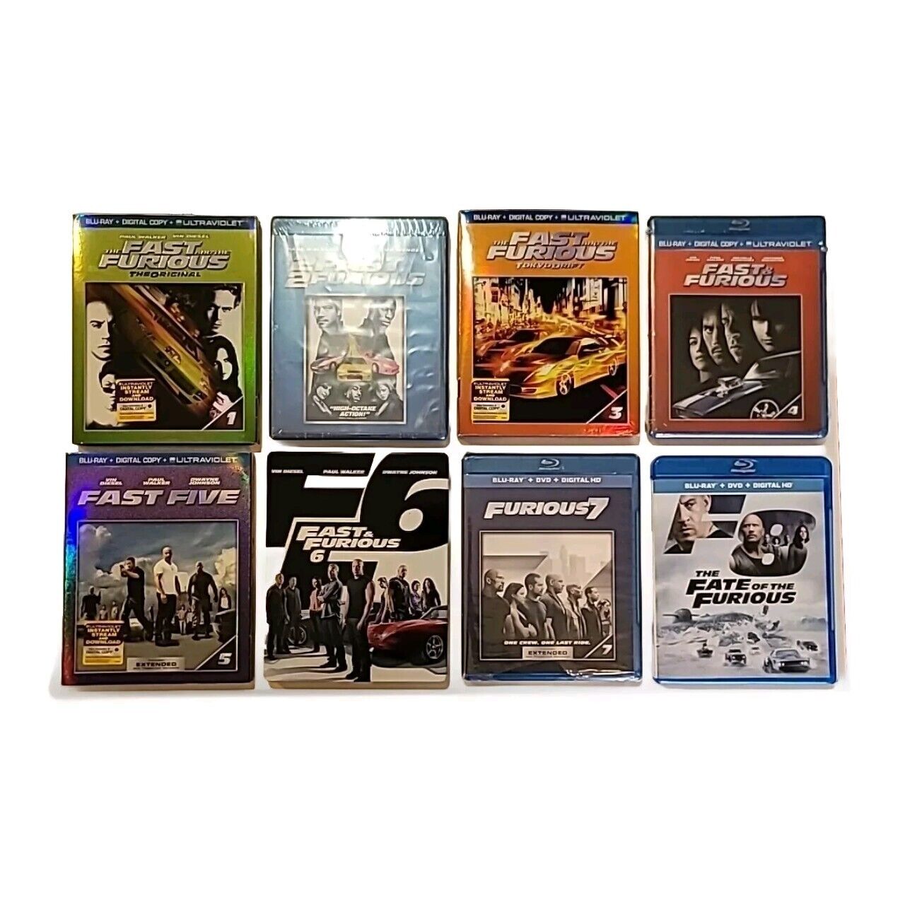 Fast & Furious Movies 1-8 Lot (Blu-ray) Some W Slipcover