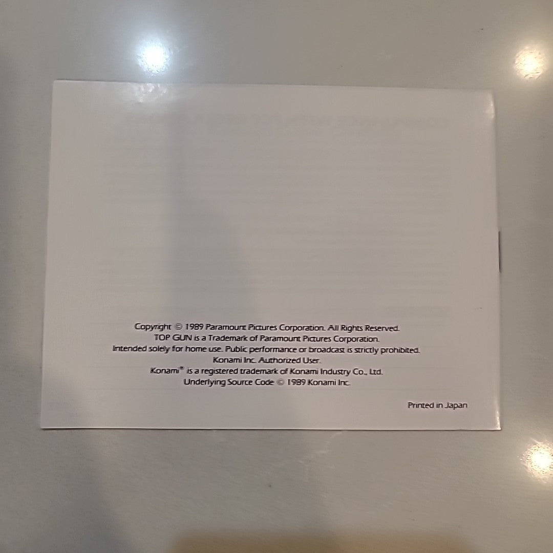 Top Gun (NES, 1987) Game, manual, Foam, Black Cover