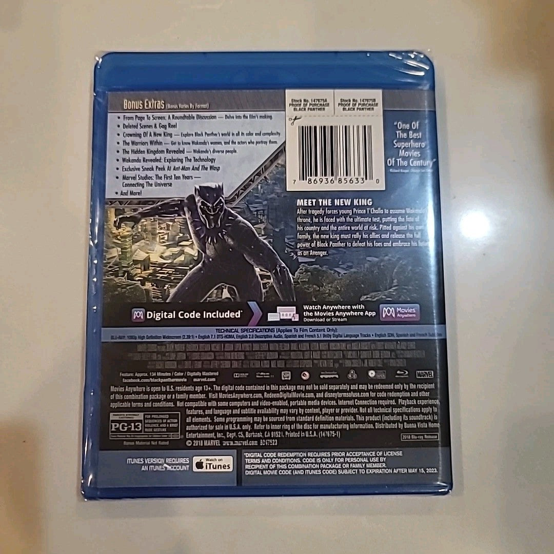 Black Panther (Blu-ray, 2018) Sealed With Slipcover