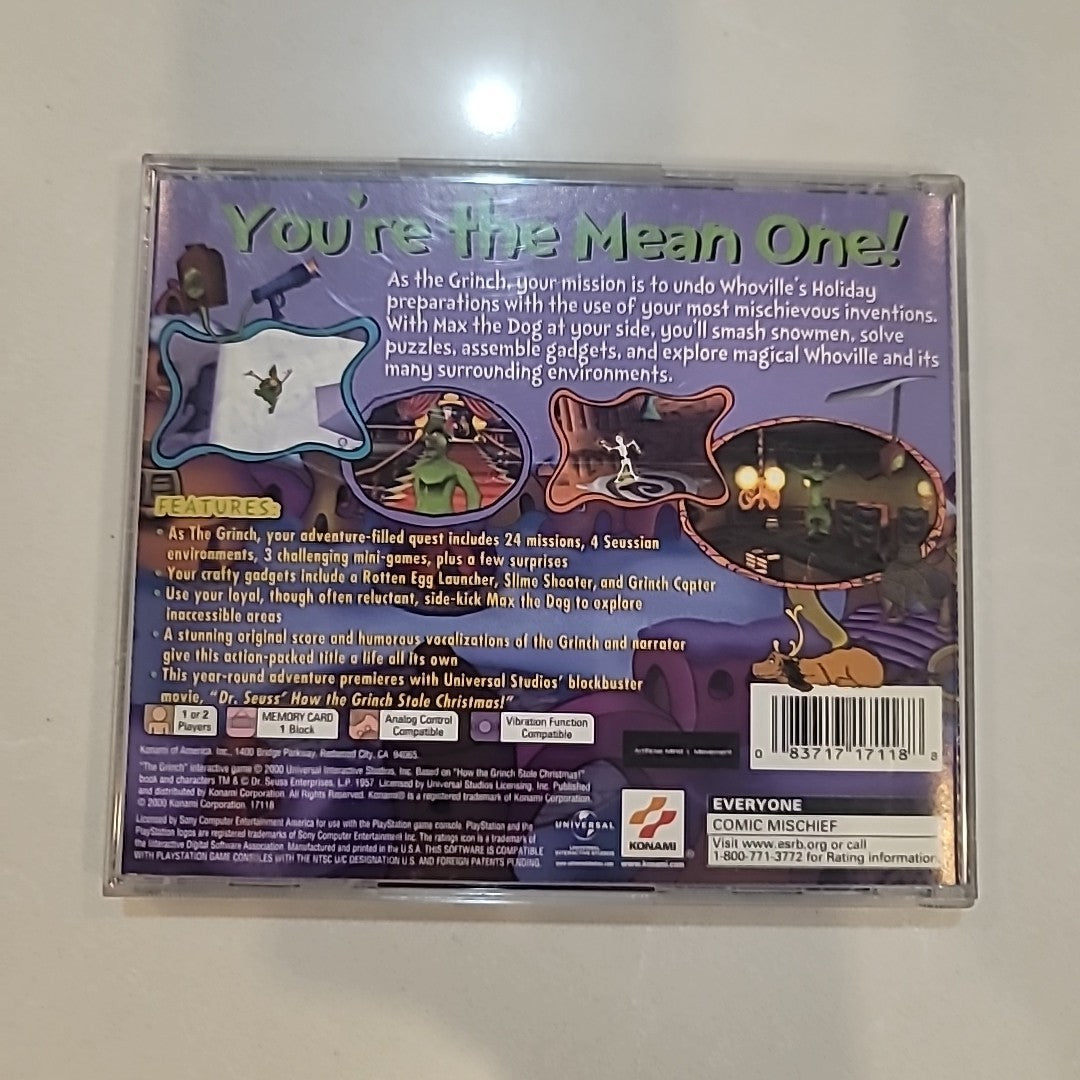 The Grinch (Sony PlayStation 1, 2000) PS1 CIB W/ Registration Card
