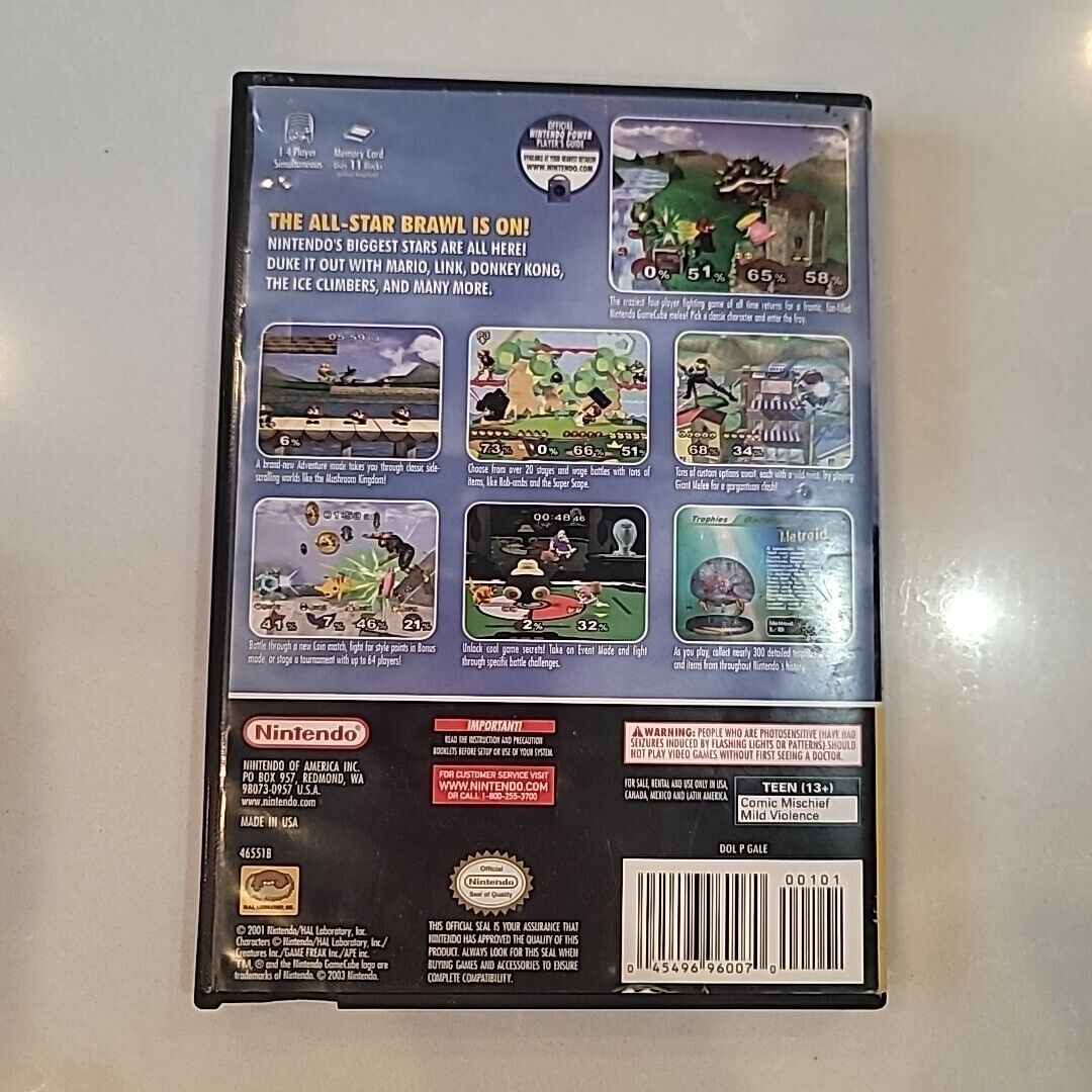Super Smash Bros Melee (Nintendo GameCube, 2001) Complete CIB