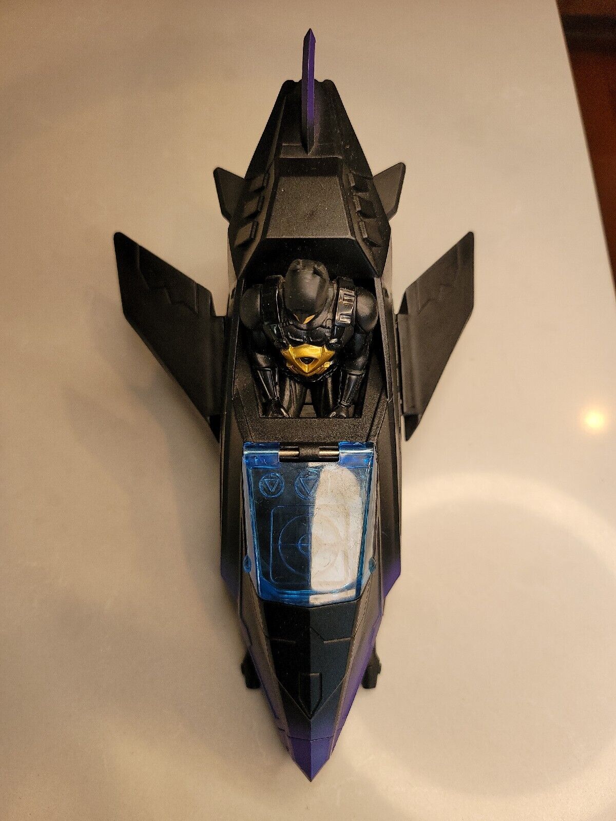 Mattel Batman Begins Disc Shooting Toy 2005 NO Discs H2850 Jet Vehicle 9.5" DC