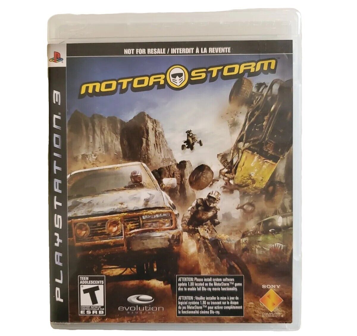 MotorStorm PS3 Playstation 3 NOT FOR RESALE CIB COMPLETE TESTED CLEAN DISC