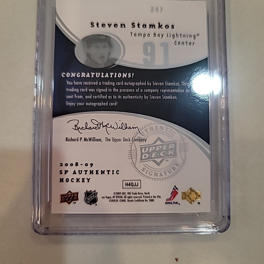 STEVEN STAMKOS 2008 SP AUTHENTIC ROOKIE FUTURE WATCH AUTO #247 Mint 9