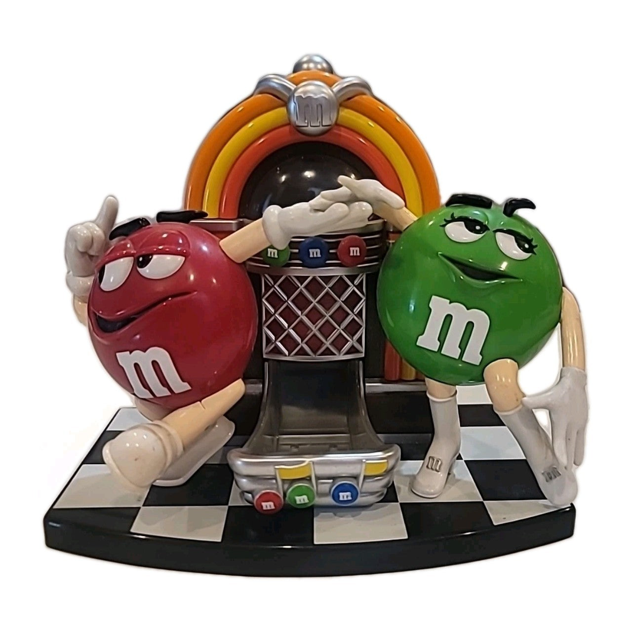 Vintage Original MM M&M's Juke Box Red and Green Candy Dispenser, Works
