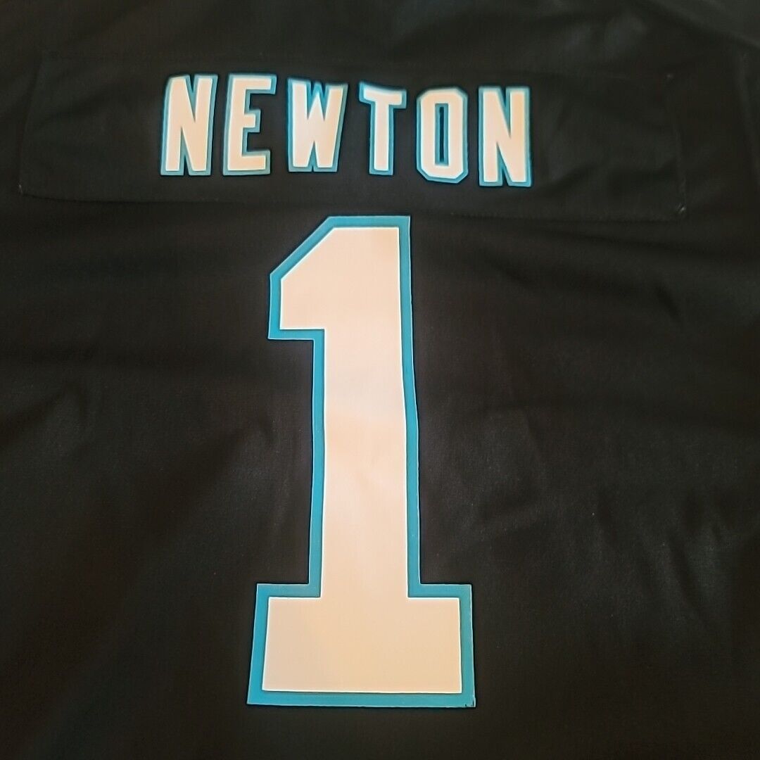 Cam Newton #1 Carolina Panthers Youth L Black Nike Football Jersey NFL
