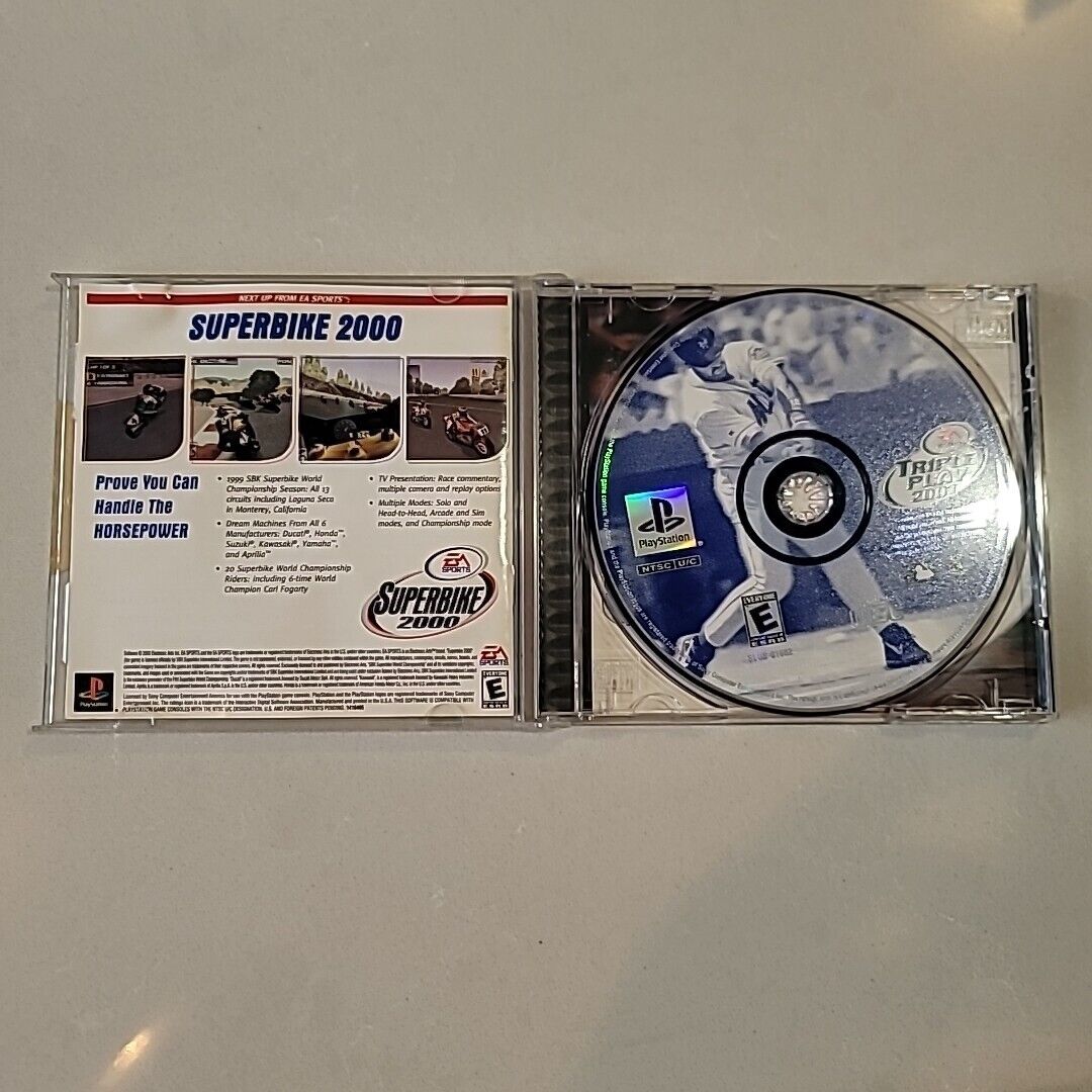 Triple Play 2001 (Sony PlayStation 1, 2000) Black Label Complete