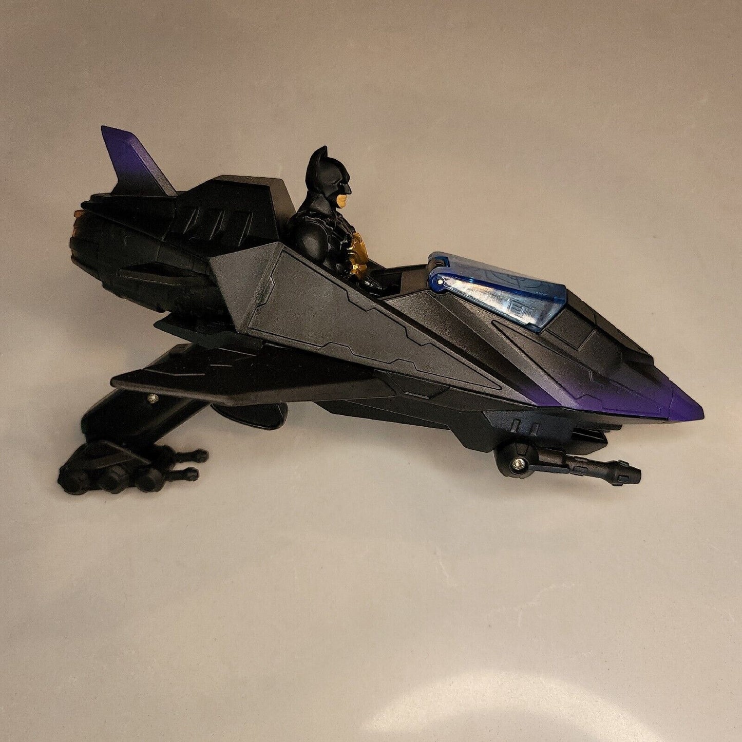Mattel Batman Begins Disc Shooting Toy 2005 NO Discs H2850 Jet Vehicle 9.5" DC