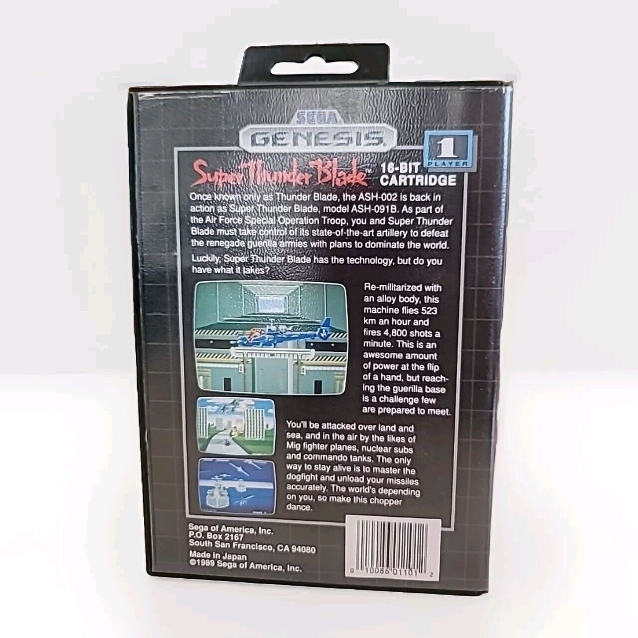 Super Thunder Blade Sega Genesis, 1989 Complete In Box Cib  Manual. Tested