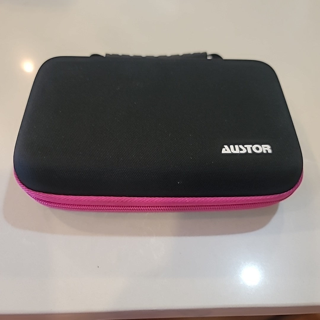Nintendo DS Austor Travel Case Storage Carrying Case Black/Pink