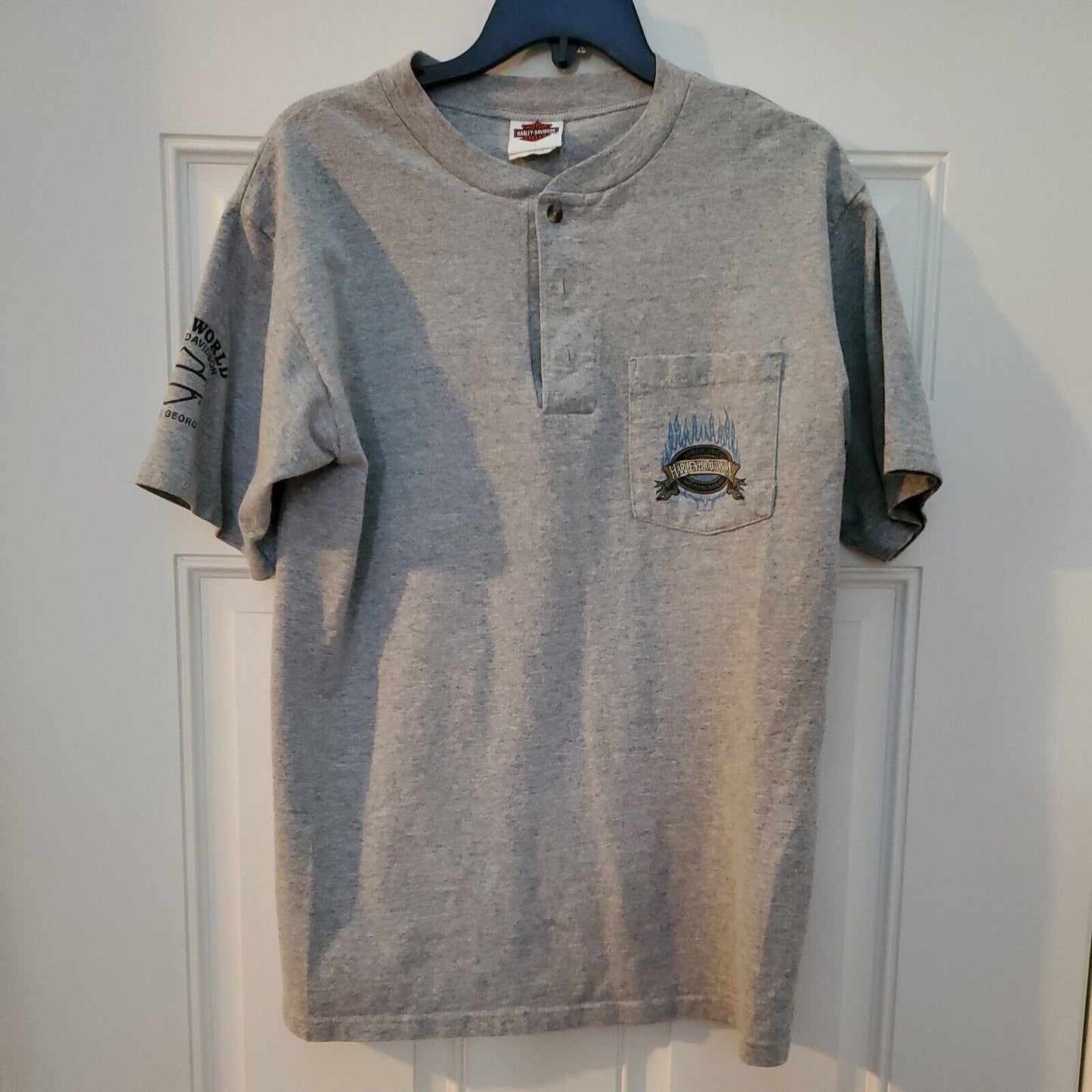Harley-Davidson Mens Cycle World Athens, GA Button T-Shirt Size M O1