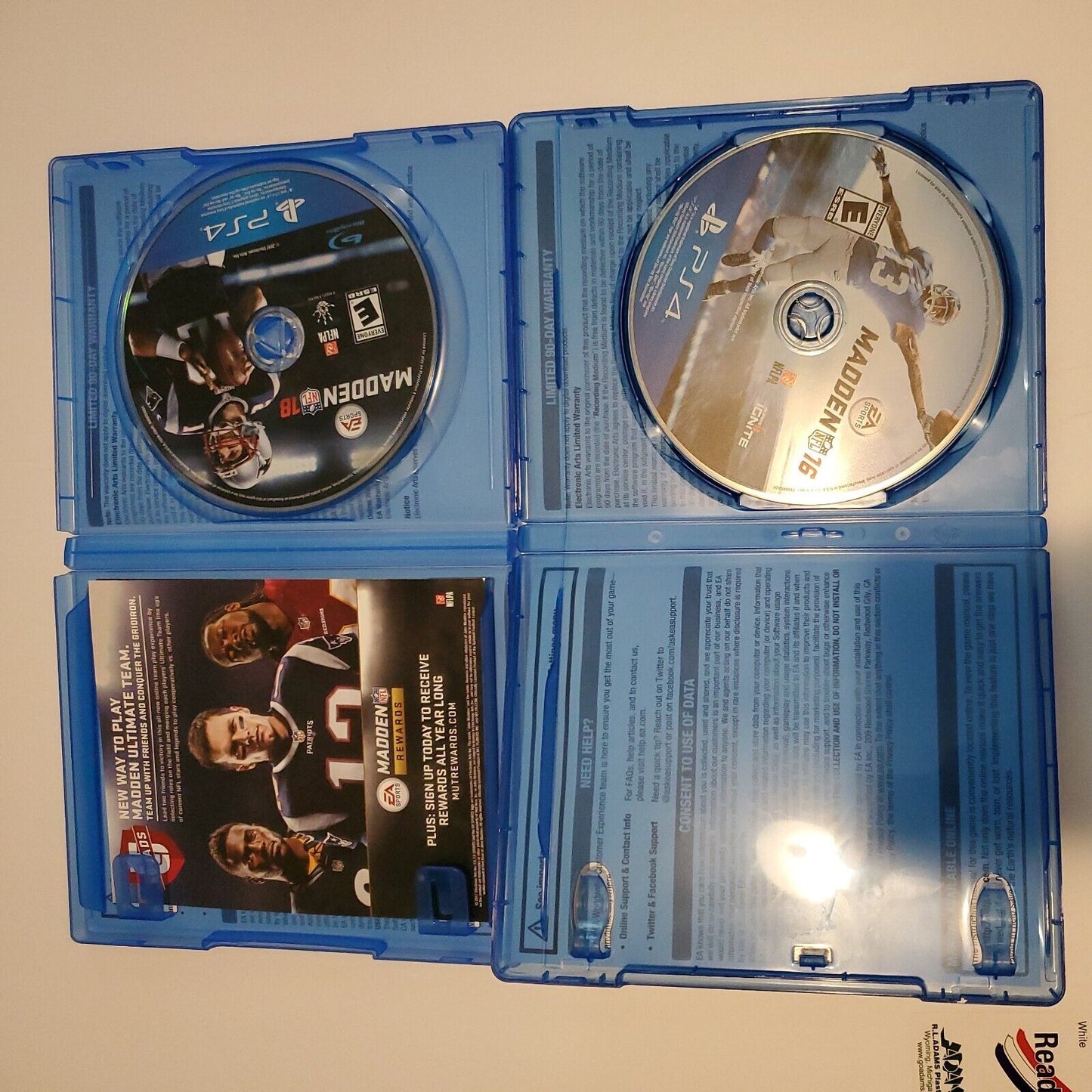 Madden NFL 16 and 18 For PlayStation 4 PS4 Football Very Good