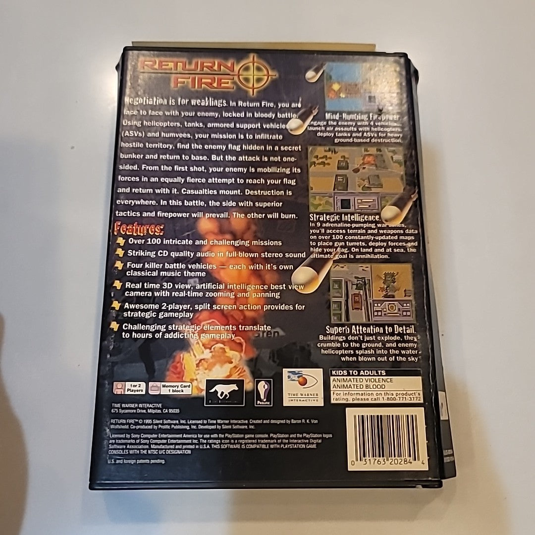 Return Fire PS1 (Sony PlayStation 1, 1996) Long Box (No Manual)