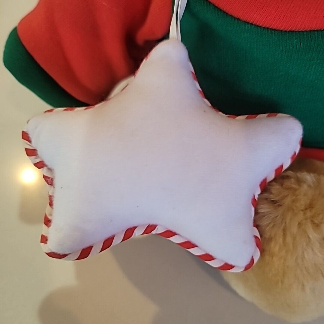 15" BROWN PADDINGTON TEDDY BEAR STUFFED ANIMAL PLUSH W/ CHRISTMAS ORNAMENT SEARS