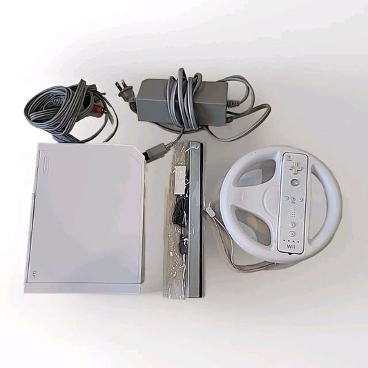 Nintendo Wii Console RVL-001  White | 1 Wii Wheel, Sensor Bar, Tested Working
