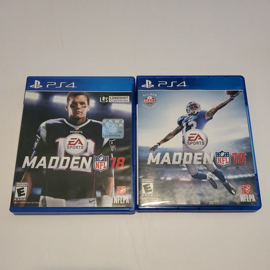 Madden NFL 16 and 18 For PlayStation 4 PS4 Football Very Good