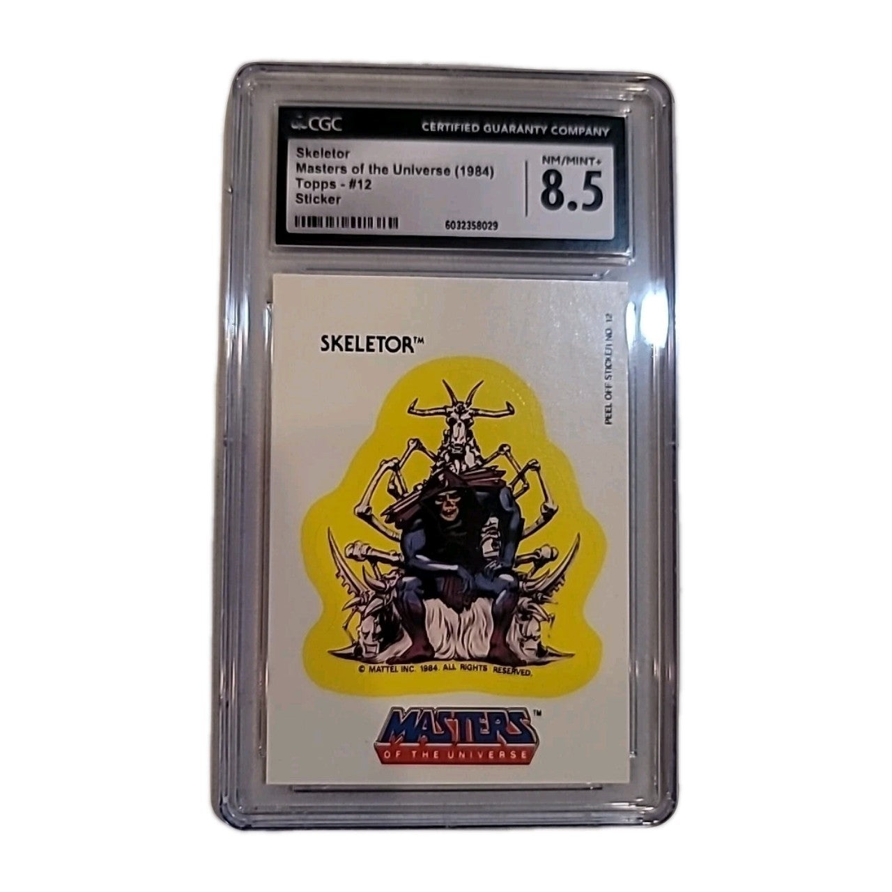 1984 MASTERS OF THE UNIVERSE stickers #12 ~ SKELETOR ~ CGC 8.5