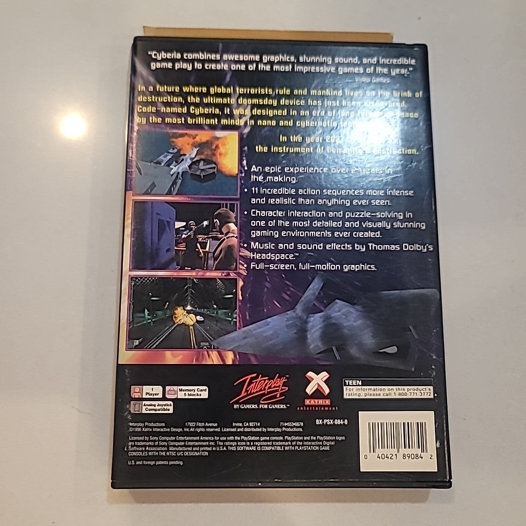 Cyberia - Sony Playstation 1 PS1 Long Box - Complete CIB W. REG CARD