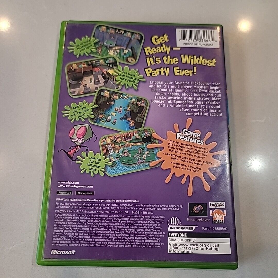Nickelodeon Party Blast (Original Xbox) CIB COMPLETE & TESTED