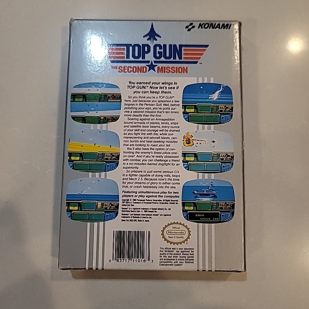 Top Gun (NES, 1987) Game, manual, Foam, Black Cover