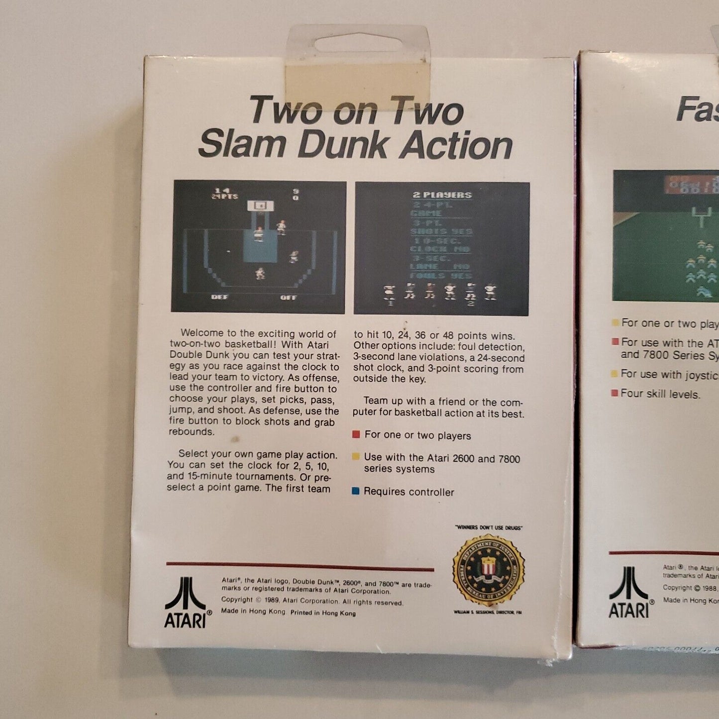 NEW SEALED DOUBLE DUNK BASKETBALL & SUPER FOOTBALL ATARI 2600