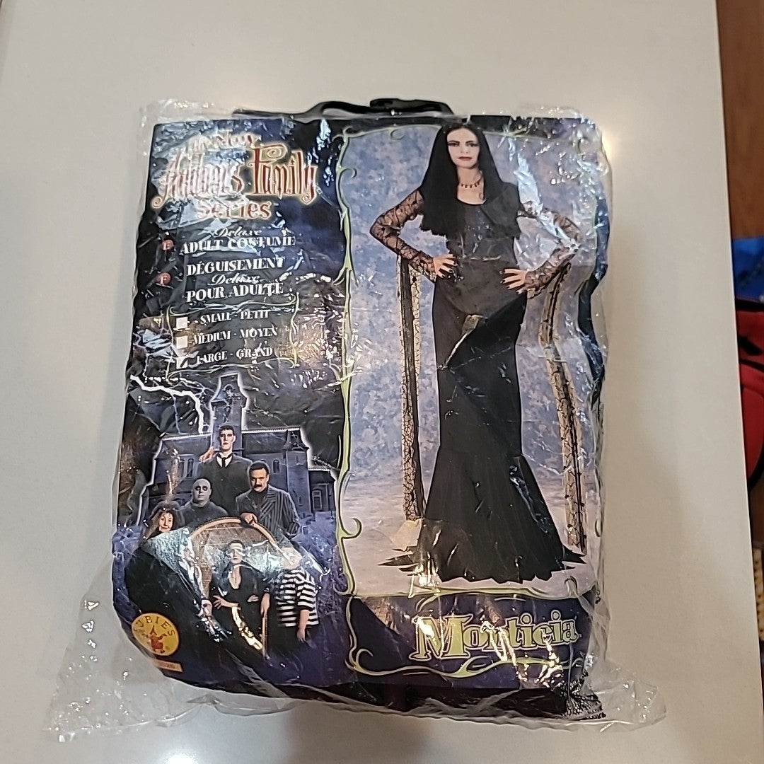Adult Morticia Addams Family Costume Size L The Addams Family Dress & Wig