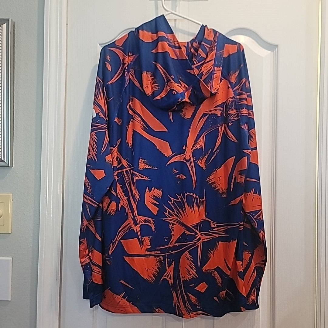 Columbia PFG Florida Gator Omni-Shield Long Sleeve Shirt Hoodie Large Orange