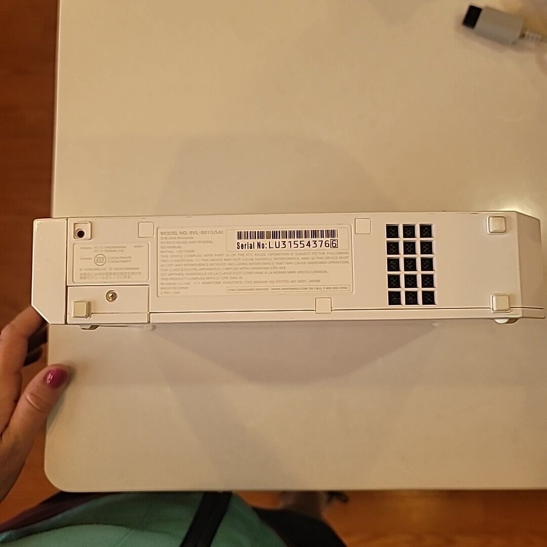 Nintendo Wii Console RVL-001 White | 1 Wii Wheel, Sensor Bar, Tested Working