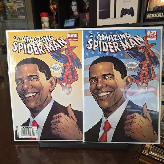 MARVEL COMICS THE AMAZING SPIDER-MAN OBAMA # 583 2ND & 3RD PRINTING VARIANT