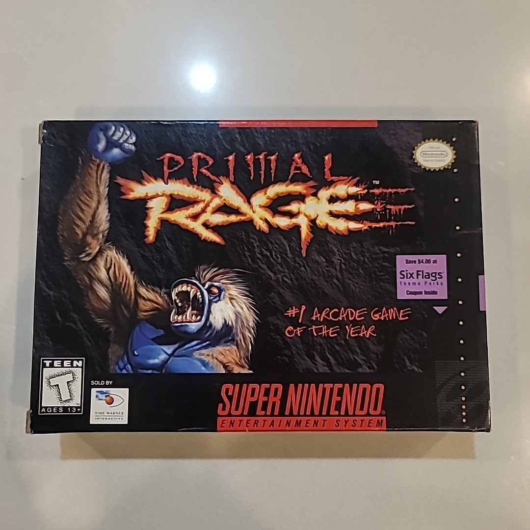 Nintendo SNES Primal Rage Fighting Action Video Game CIB w/plastic Case