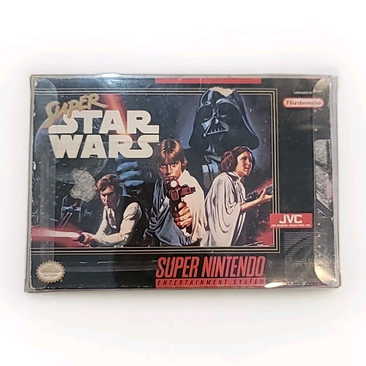 Super Star Wars (Nintendo SNES, 1996) Box and Manual and Inserts