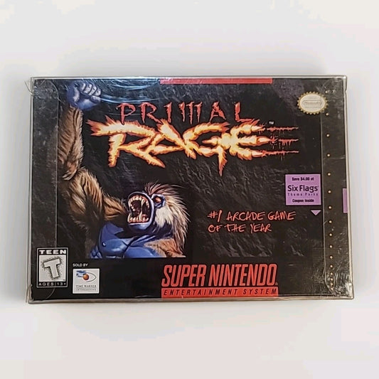 Nintendo SNES Primal Rage Fighting Action Video Game CIB w/plastic Case