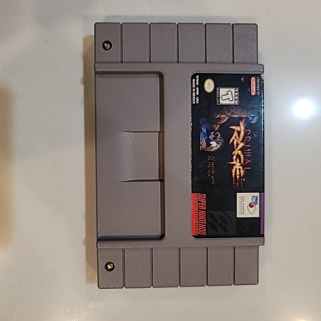 Nintendo SNES Primal Rage Fighting Action Video Game CIB w/plastic Case