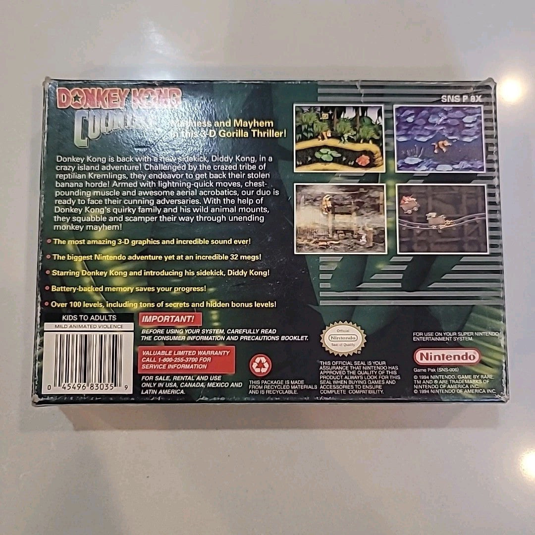 Donkey Kong Country SNES Super Nintendo CIB Complete